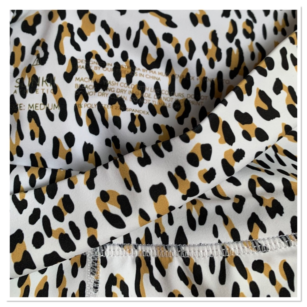 Slinkii Panthera Leggings Animal Print White Tan Size Medium - Picture 9 of 9